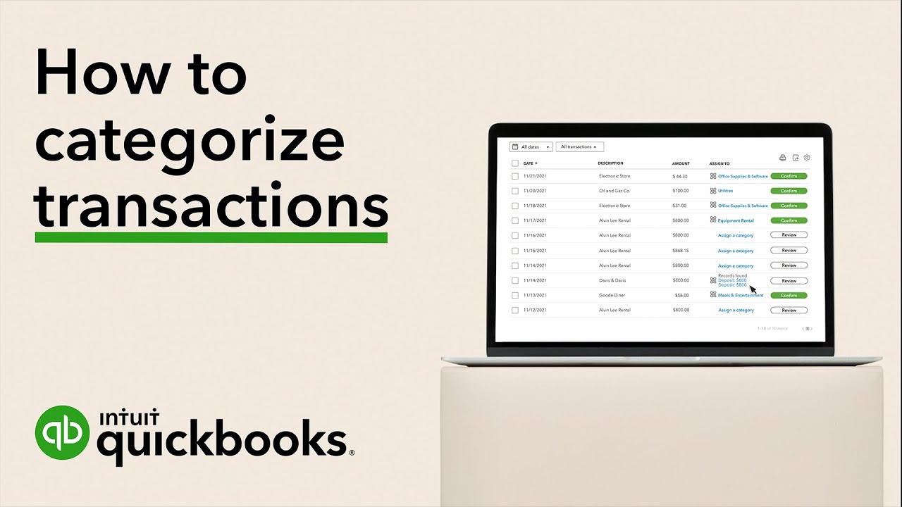 How to categorize transactions in QuickBooks Online (Business View)