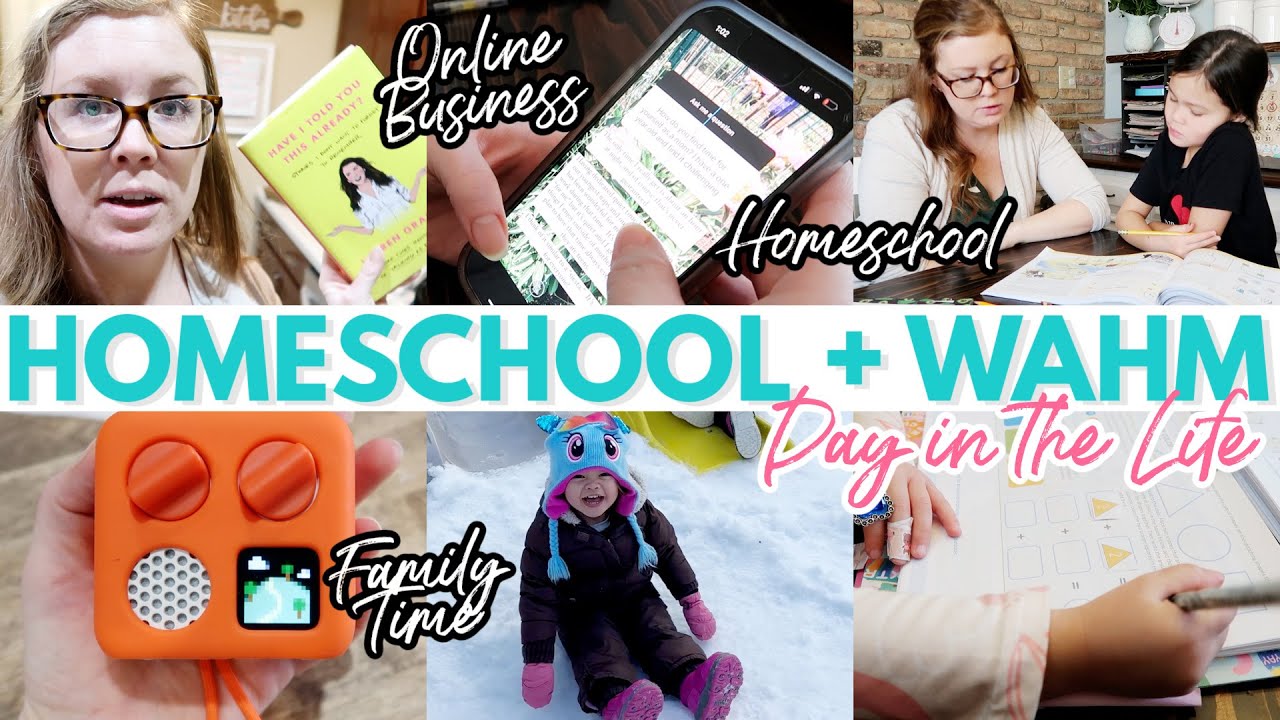 Homeschool + Work at Home Mom DITL | Homeschool + Online Business + Cleaning + Reading