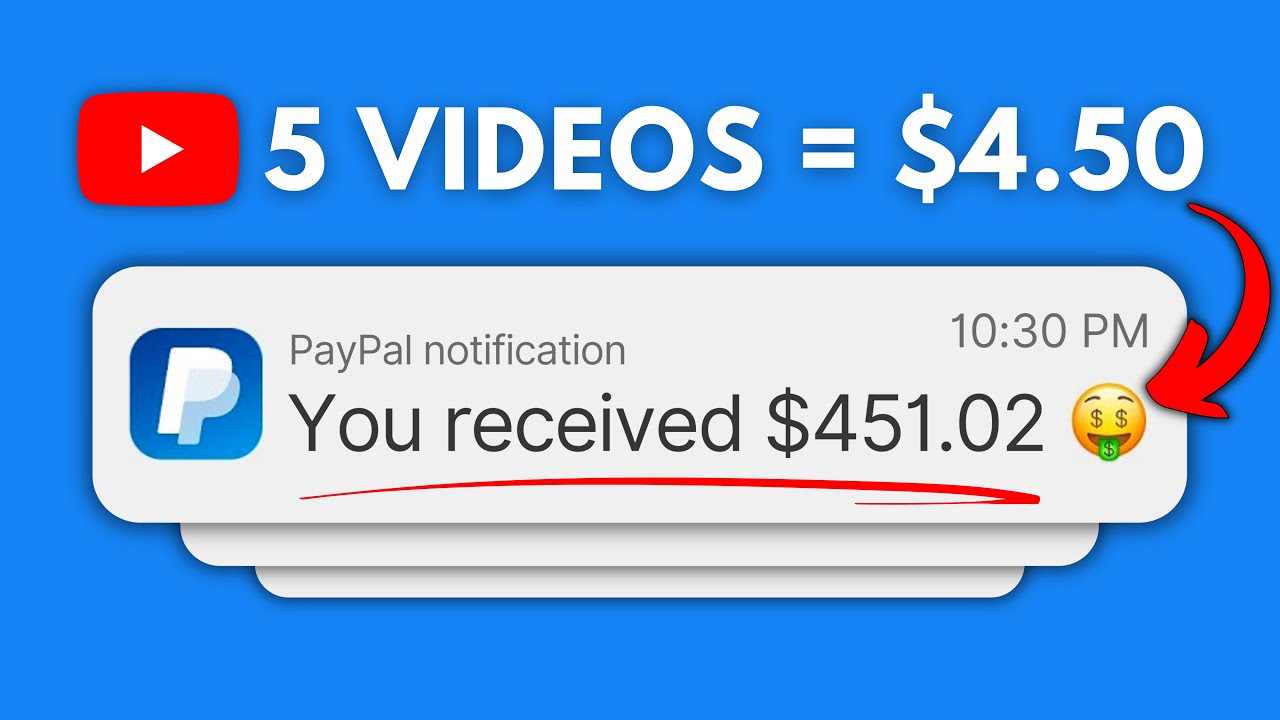 Make Money Online Watching YouTube Videos (5 VIDEOS = $4.50)